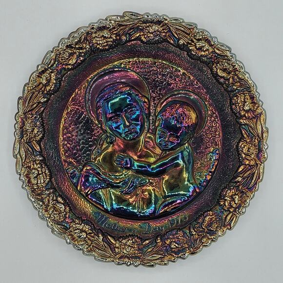 Vintage Fenton Carnival Glass Mother's Day Plate 1973 - Picture 8 of 8